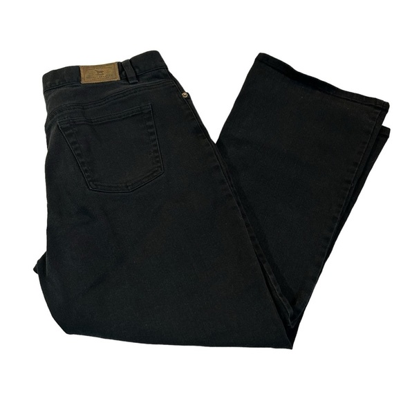 Lauren Jeans Co. Ralph Lauren Mid Rise Flare Black Denim Jeans Size 16 - Picture 7 of 12